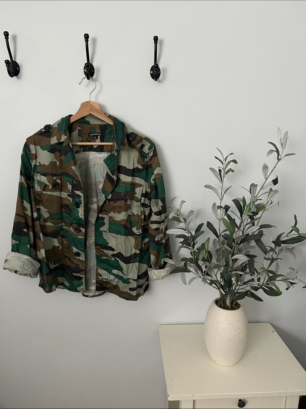 J. Crew Mercantile Button-Front Jacket - Green Camo